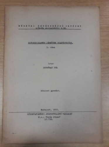 Sztr�kay P�l - Dieselvillamos j�rm�vek szab�lyoz�sa I. r�sz