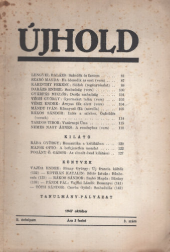 Újhold - II. évfolyam 3. szám - 1947 október