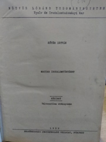 S�t�r Istv�n - Magyar irodalomt�rt�net