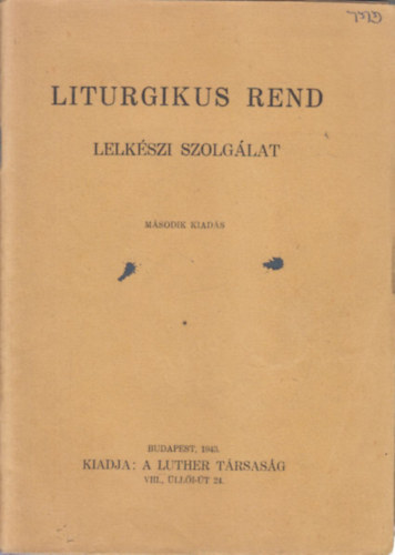 Liturgikus rend (Lelkszi szolglat)