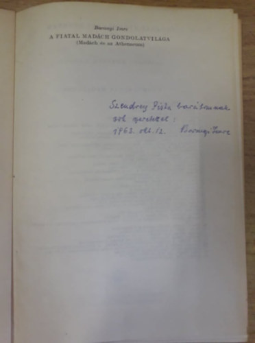 Baranyi Imre - A fiatal Mad�ch gondolatvil�ga (Mad�ch �s az Athenaeum)