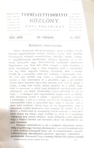 természettudományi közlöny 1896 XXVIII. kötet 318. füzet