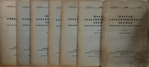 Magyar csal�dt�rt�neti szemle 1936 I-X.