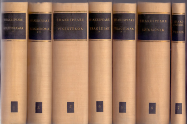 Kéry László , Illés Endre William Shakespeare (szerk.) - Shakespeare összes művei 1-7 (teljes) - Királydrámák I-II. - Vígjátékok - Tragédiák I-II. -Színművek - Versek