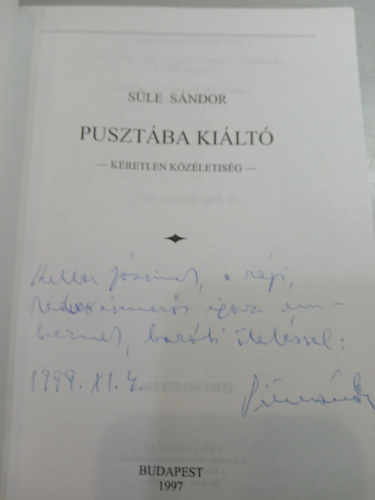 S�le S�ndor - Puszt�ba ki�lt�