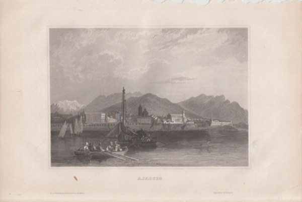 Ajaccio (Ajaccio, vros Korzika szigetn, Franciaorszg, Eurpa) (16x23,5 cm mret eredeti aclmetszet, 1856-bl)