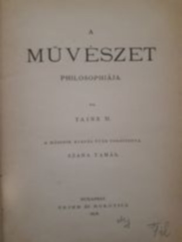 H. Taine - A mvszet philosophija