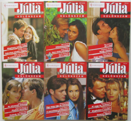 T�bb szerz� - J�lia k�l�nsz�mok 1999. 1-6. (Mag�nyos sz�vek b�lja, Vill�mh�zass�g, �ll a b�l, Az elcser�lt feles�g, Egy meg egy az h�rom, Ki vagy te, kedves?, stb)