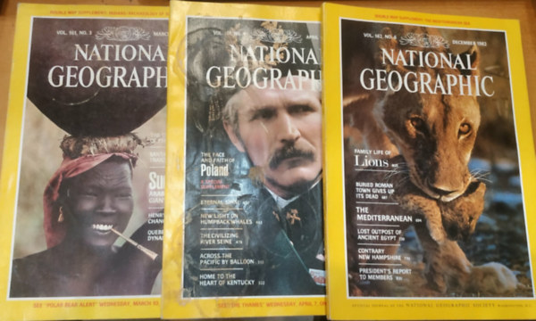 National Geographic Society - 3 db National Geographic 1982 (lapsz�mok a term�klapon)