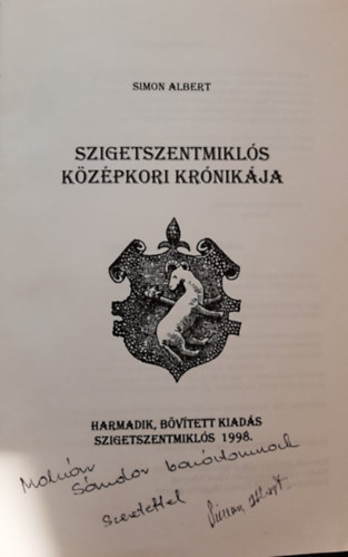 Simon Albert - Szigetszentmikls kzpkori krnikja
