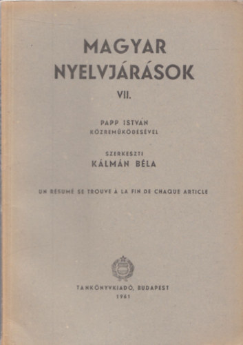 Klmn Bla  (szerk.) - Magyar Nyelvjrsok VII.