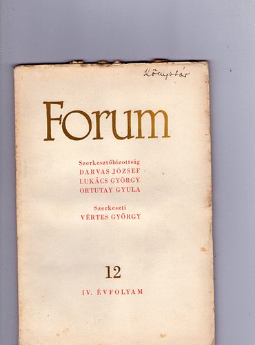Vértes György - Forum (folyóirat) 1949 december