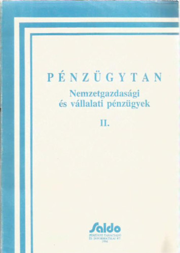 Etal.; Bnfi Tams; Baka Istvnn - Pnzgytan II. - Nemzetgazdasgi s vllalati pnzgyek