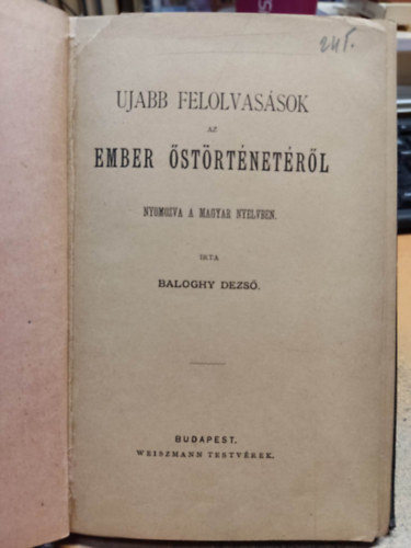 Baloghy Dezs - Ujabb felolvassok az ember strtnetrl nyomozva a magyar nyelvben