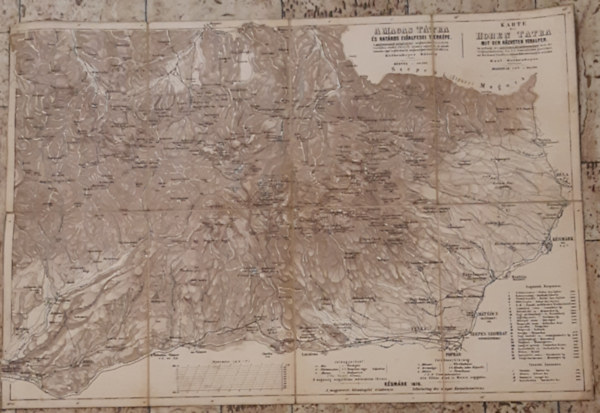 Karl Kolbenheyer - A Magas T�tra �s hat�ros el�alpesei t�rk�pe - karte der Hohen Tatra mit den N�chsten Voralpen 1:100,000