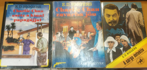 Earl Derr Biggers - 3 db Charlie Chan krimi: A srga detektv + Charlie Chan esete a kina papagjjal + Charlie Chan zavarba jn
