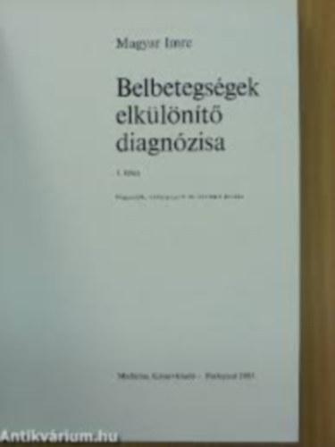 Magyar Imre - Belbetegs�gek elk�l�n�t� diagnosisa