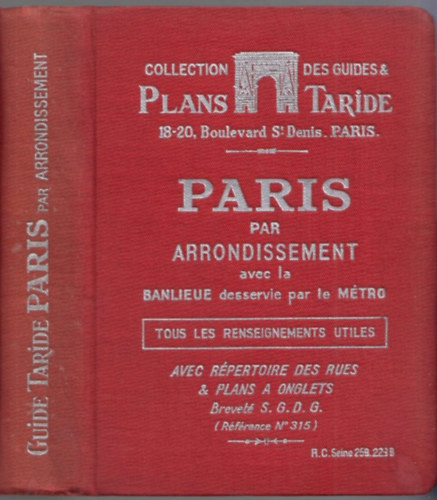 Guide Taride Paris par arrondissement
