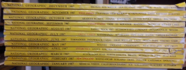 National Geographic: 1987. Vol. 171, No. 1,2,3,4,5,6, Vol. 172, No. 1,2,3,4,5,6, teljes vfolyam.