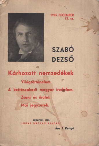 Szab� Dezs� - K�rhozott nemzed�kek (Vil�gt�rt�nelem - A kett�szakadt magyar irodalom - Zseni �s �r�let - Mai jegyzetek)- Ludas M�ty�s f�zetek 13.