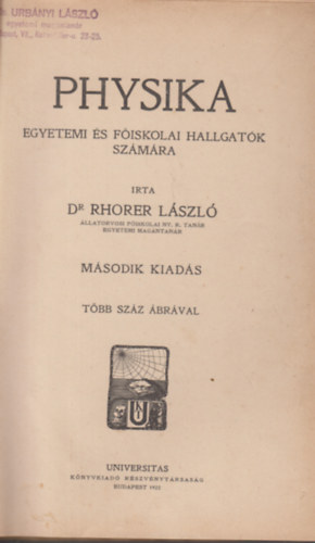 Dr. Rhorer L�szl� - Physika