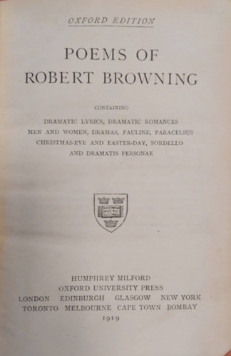 Robert Browning - Poems of Robert Browning