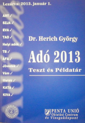 Dr. Herich Gyrgy - Ad 2013 (Teszt s pldatr)