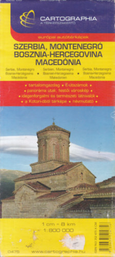 Szerbia, Montenegr, Bosznia-Hercegovina, Macednia trkp (1:800 000)