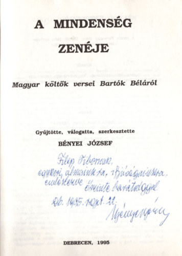 B�nyei J�zsef  (szerk.) - A mindens�g zen�je