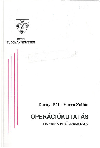 Darnyi Pl - Varr Zoltn - Opercikutats -  Lineris programozs