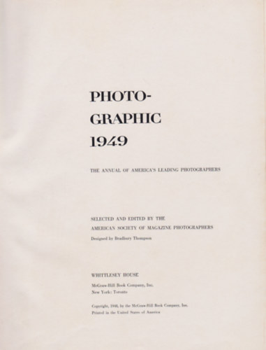 Photographic 1949 -angol The Annual Of America's Leading Photographers