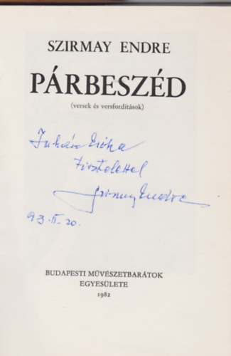 Szirmay Endre - Prbeszd