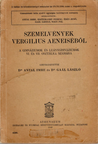 Szemelvnyek P. Vergilius Maro Aeneisbl