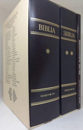 Vizsolyi Biblia I-II. (Hasonms kiads, 1000 pldnyban jelent meg) + rcnl maradandbb (A Vizsolyi Biblia vizsolyi pldnynak hasonmsa) DVD mellklettel