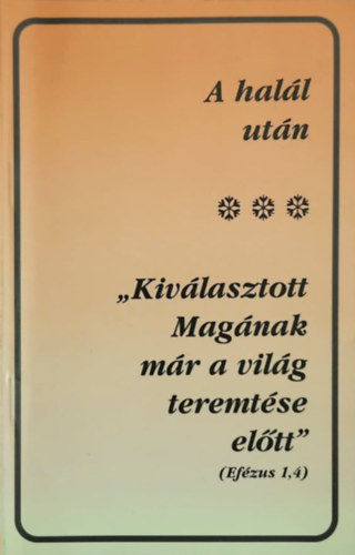Vohmann Péter (szerk.) - A halál után - "Kiválasztott magának már a világ teremtése előtt"