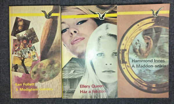 Ellery Queen, Hammond Innes Ken Follett - A modigliani-botrány + Ház félúton + A Maddon-szikla (3db Albatrosz krimi)