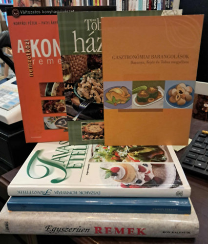 Ron Kalenuik, Zombor Ádám Korpádi Péter-Patyi Árpád - 6 db-os szakácskönyv KÖNYVMENTŐ AJÁNLAT: Tavaszi ételek, Ünnepi étkezés, Több száz ízes házi recept, Egyszerűen remek, A nemzetközi konyha remekei, Gasztronómiai barangolások Baranya, Fejér és Tolna megyében