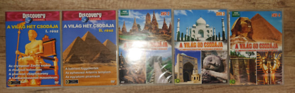 5 DVD a vil�g csod�ir�l: A vil�g csod�ja I. r�sz, A vil�g csod�ja II. r�sz, A vil�g nyolcvan csod�ja 2., A vil�g nyolcvan csod�ja 3., A vil�g nyolcvan csod�ja 4.