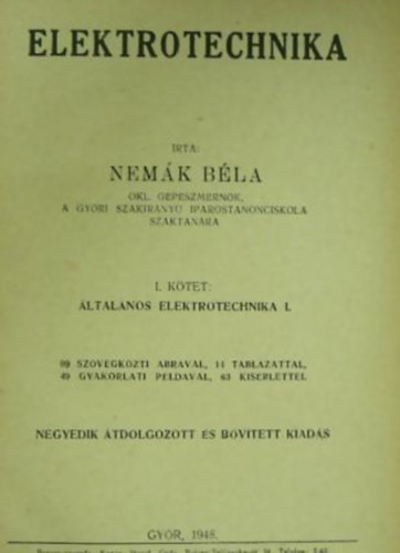 Nem�k B�la - Elektrotechnika I-II. k�tet