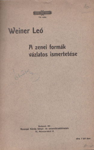 Weiner Le� - A zenei form�k v�zlatos ismertet�se