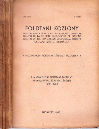 Fldtani kzlny 1950/1-12. (teljes vfolyam, 4 db. fzet)