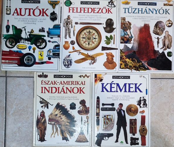 5db knyv a Szemtan sorozatbl - Autk; Felfedezk; Tzhnyk; szak-amerikai indinok; Kmek