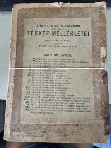 Balogh Pl, rajzolta: Proff. Kocsrd Sndor - A Npfajok Magyarorszgon cm dolgozat trkp-mellkletei I-XXII.
