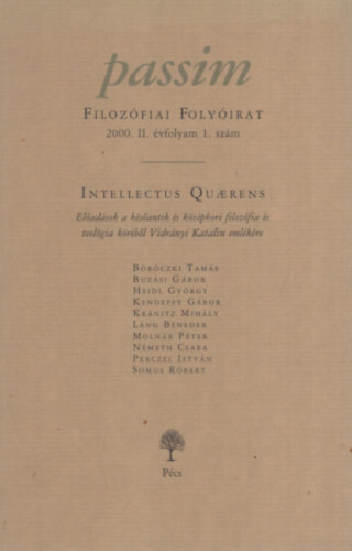 Passim (Filozófiai Folyóirat) 2000/II. évfolyam 1. szám