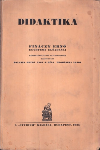 Finczy Ern - Didaktika (Finczy Ern egyetemi eladsai)