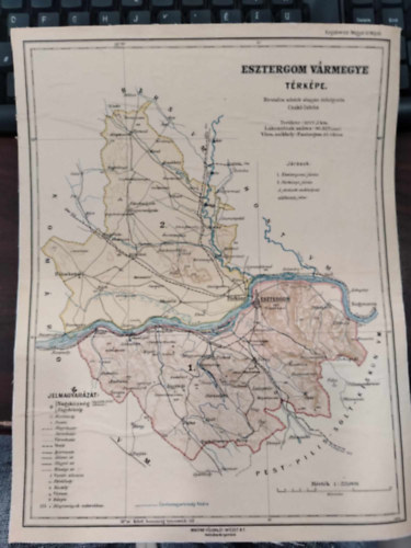 Esztergom Vármegye térképe 1:225.000