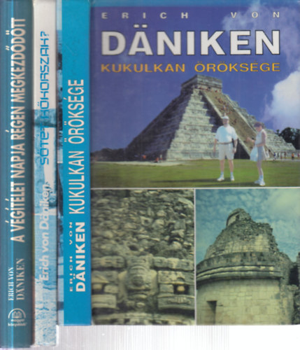 Erich von Daniken - 3 db. "�si idegenek" k�tet (Kukulkan �r�ks�ge + S�t�t k�korszak? + A v�g�t�let napja r�gen megkezd�d�tt)