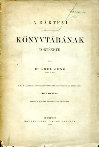 Dr. bel Jen - A brtfai Sz.-egyed temploma knyvtrnak trtnete