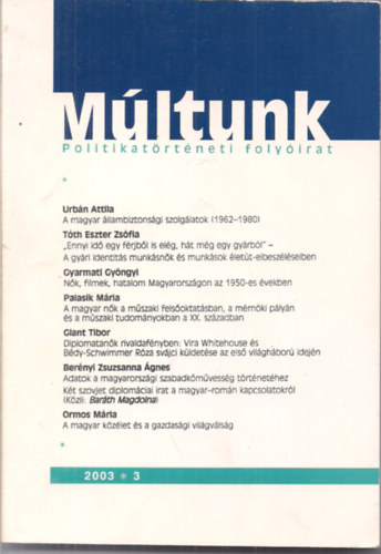 Mltunk - Politikatrtneti folyirat 2003/3.