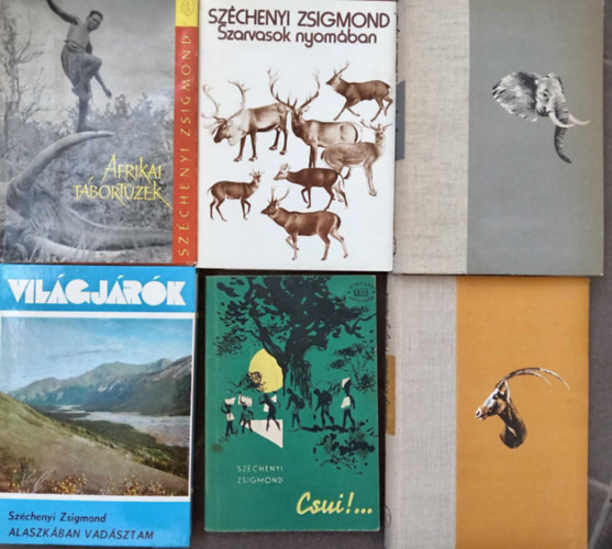 Szchenyi Zsigmond - (6 db) Szchenyi Zsigmond vadszati knyvcsomag: Afrikai tbortzek / Szarvasok nyomban / Denaturlt Afrika / Alaszkban vadsztam / Hengerg homok / Csui!...